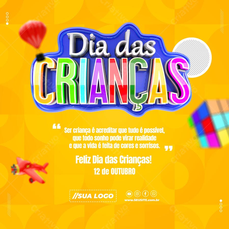 Postagem Dia das Crianças PSD Editável