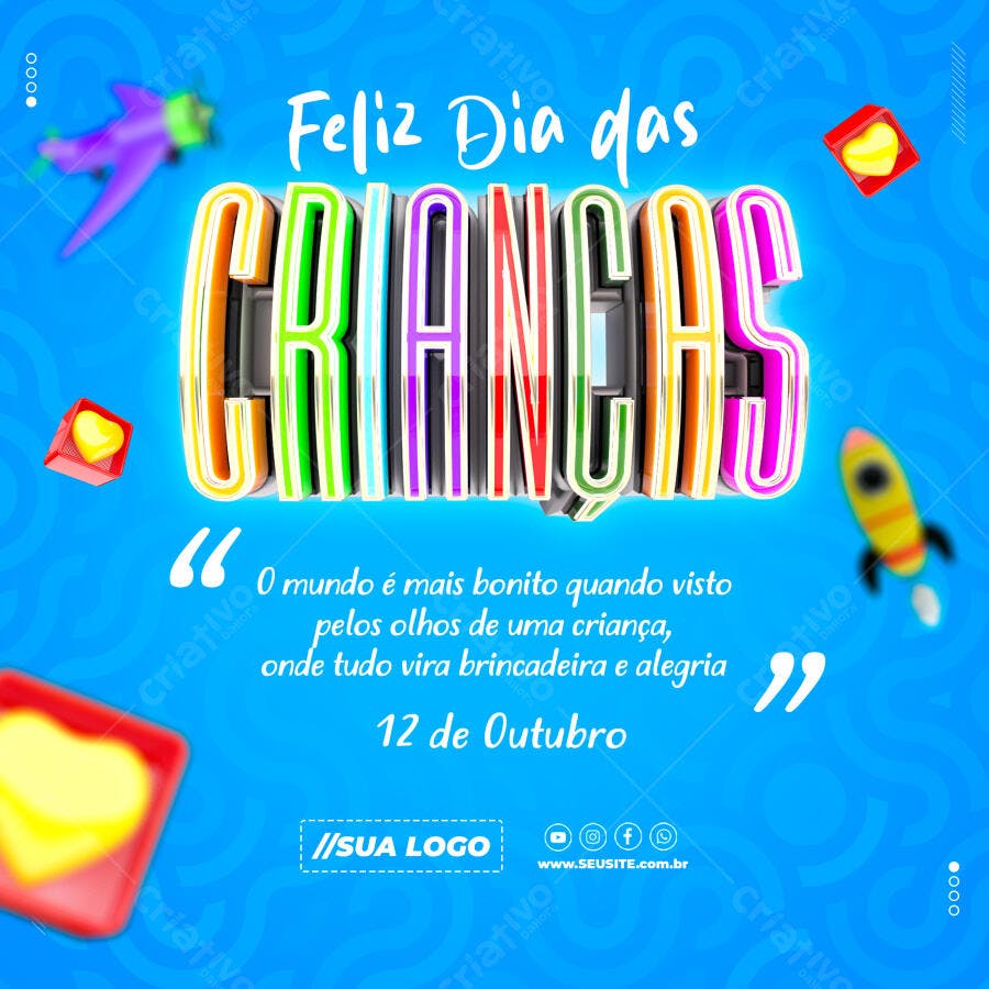 Flyer Dia das Crianças PSD Editável