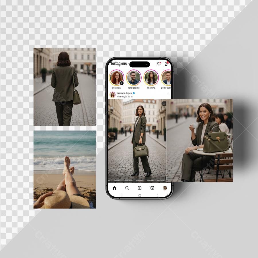 Mockup Instagram com Fotos de Mulher em Looks Modernos