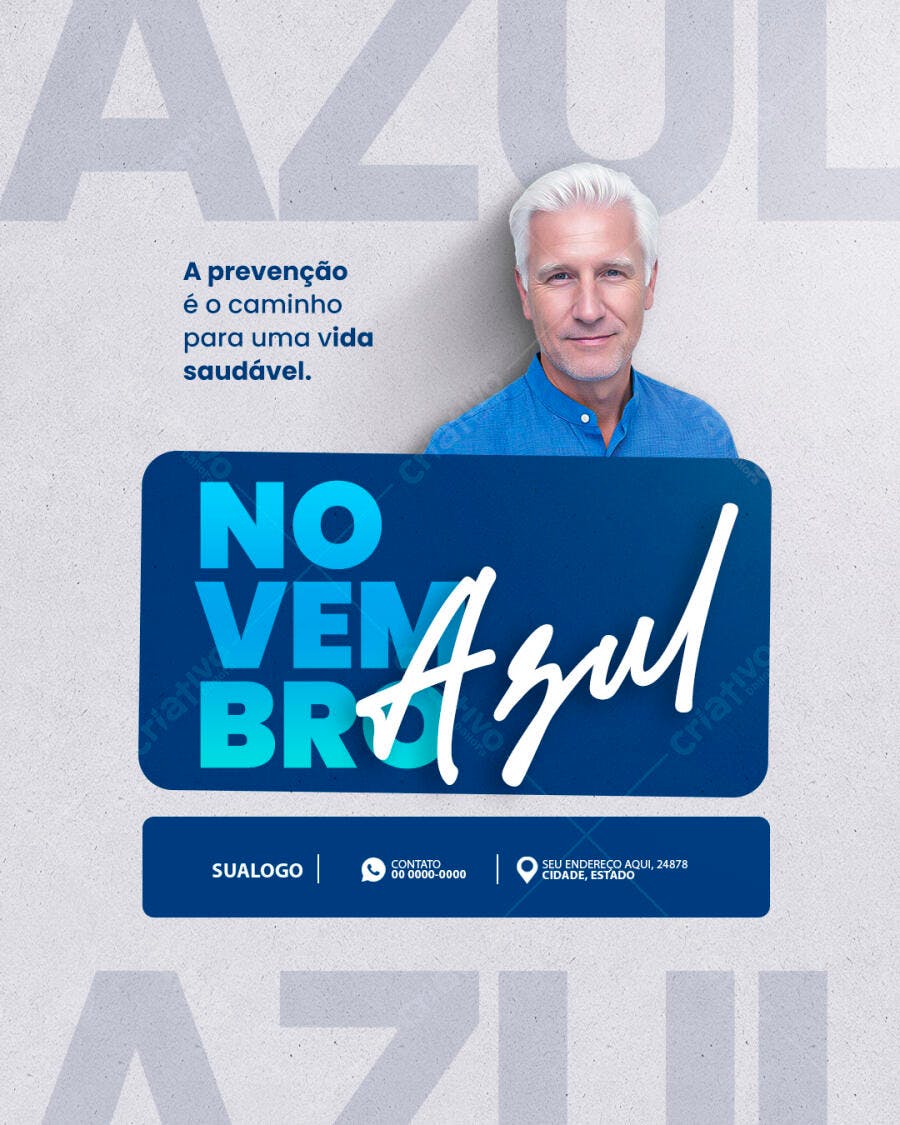 Post para Novembro Azul PSD Editável