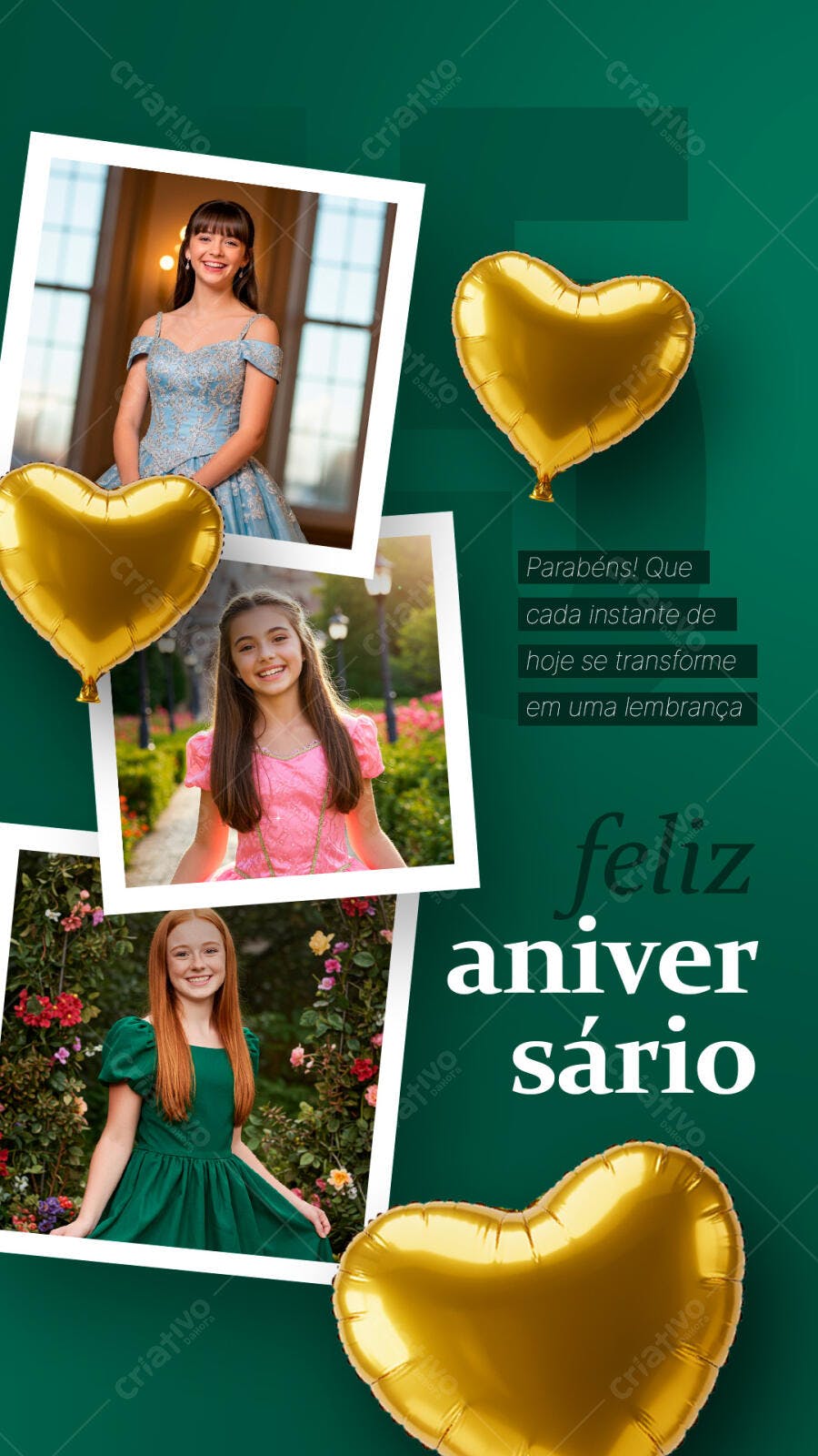 Postagem Aniversário com Fotos PSD Editável