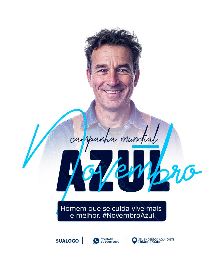 Flyer Novembro Azul PSD Editável