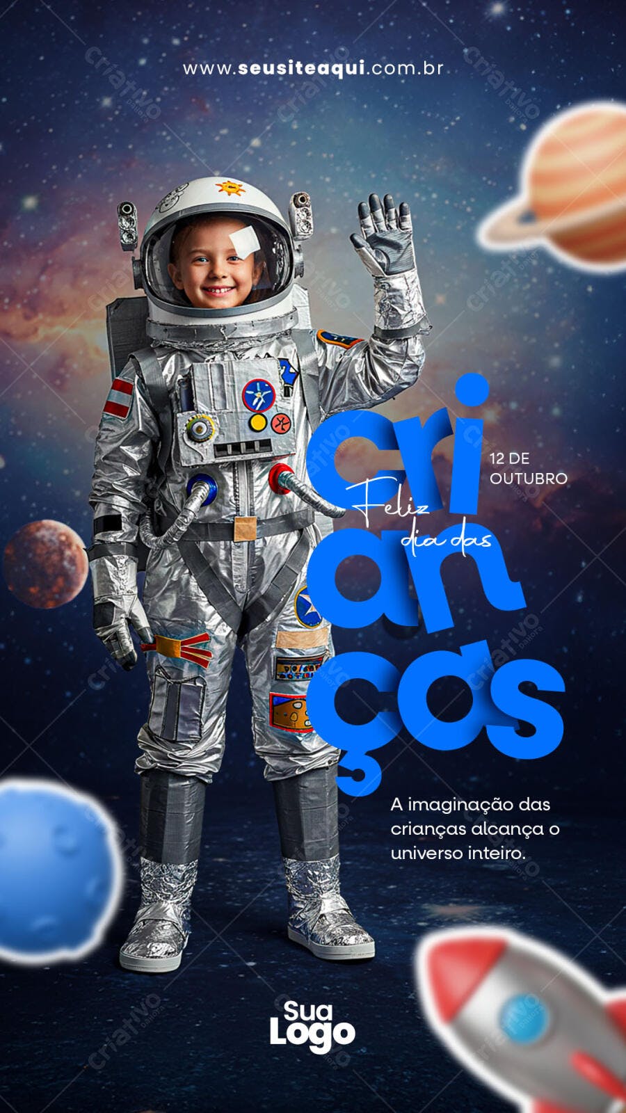 Poster Dia das Crianças PSD Editável