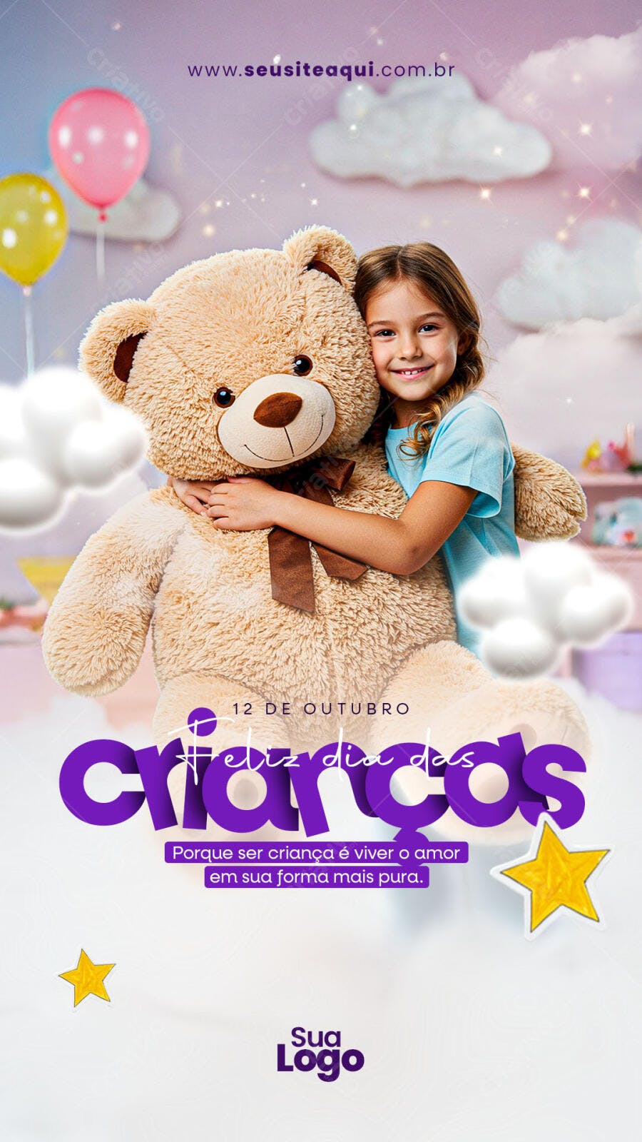 Flyer Dia das Crianças PSD Editável