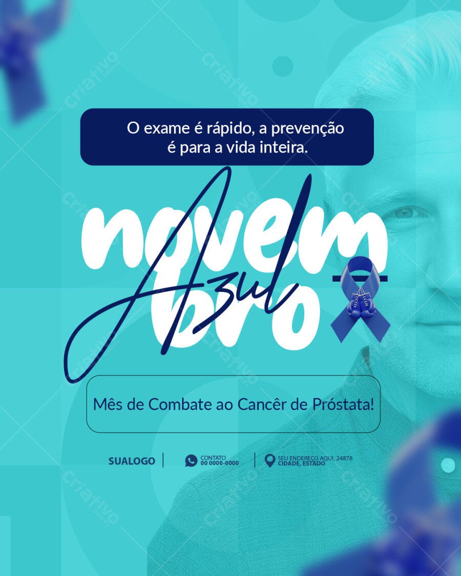 Flyer Novembro Azul PSD Editável