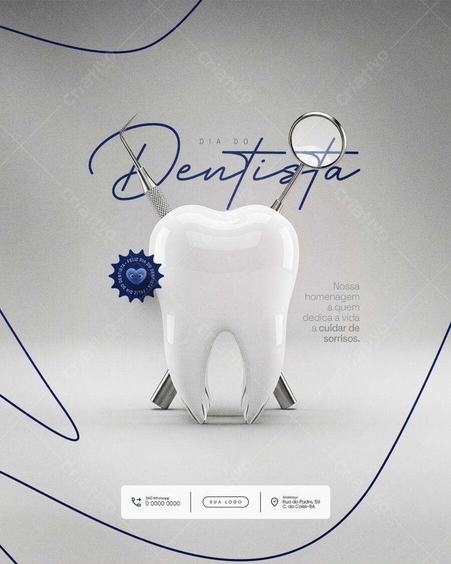 Postagem Dia do Dentista PSD Editável