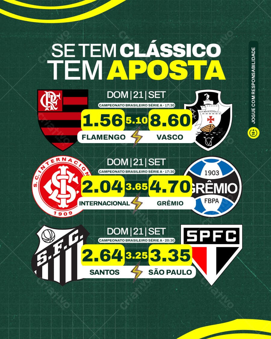 Flyer Apostas Campeonato Brasileiro PSD Editável