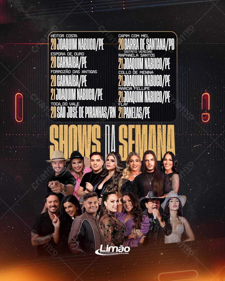 Flyer Shows da Semana PSD Editável