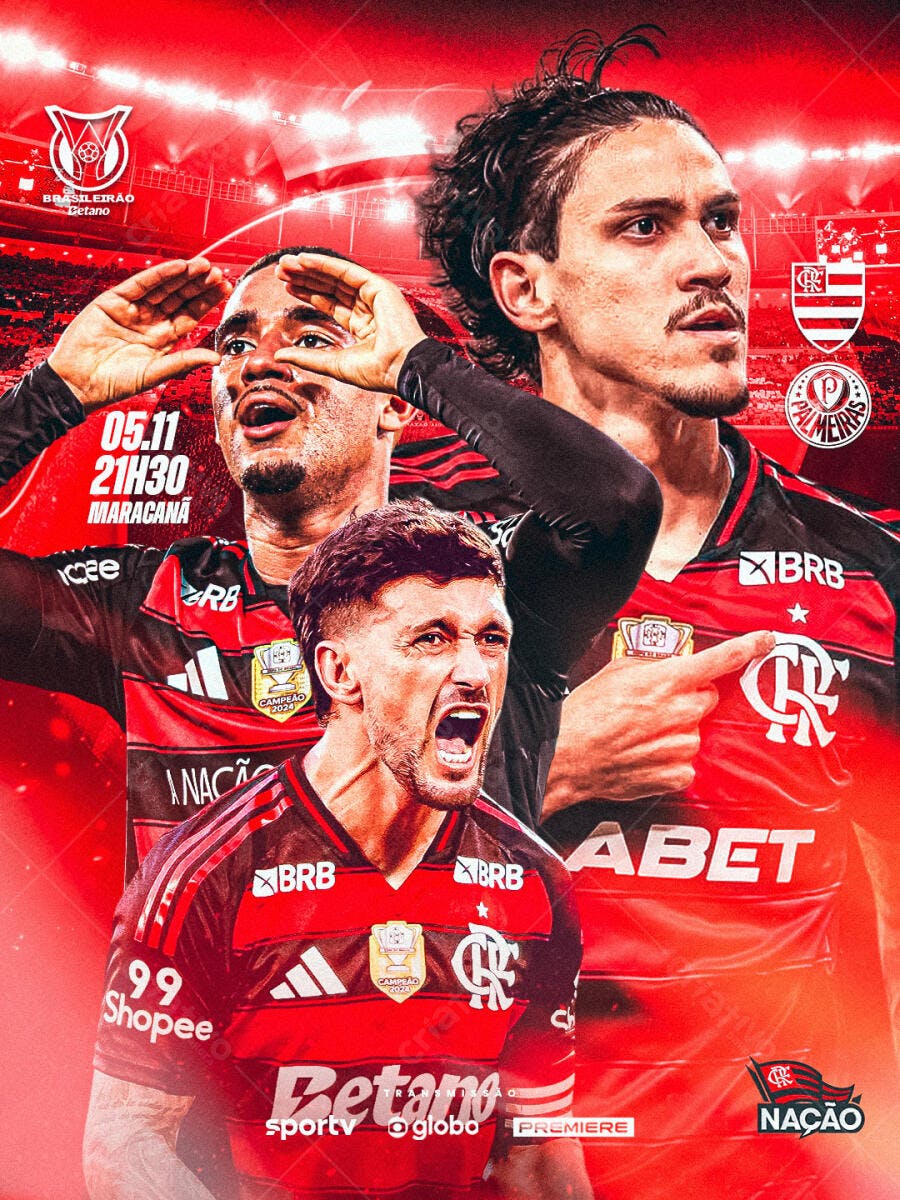 Flyer Flamengo x Palmeiras PSD Editável