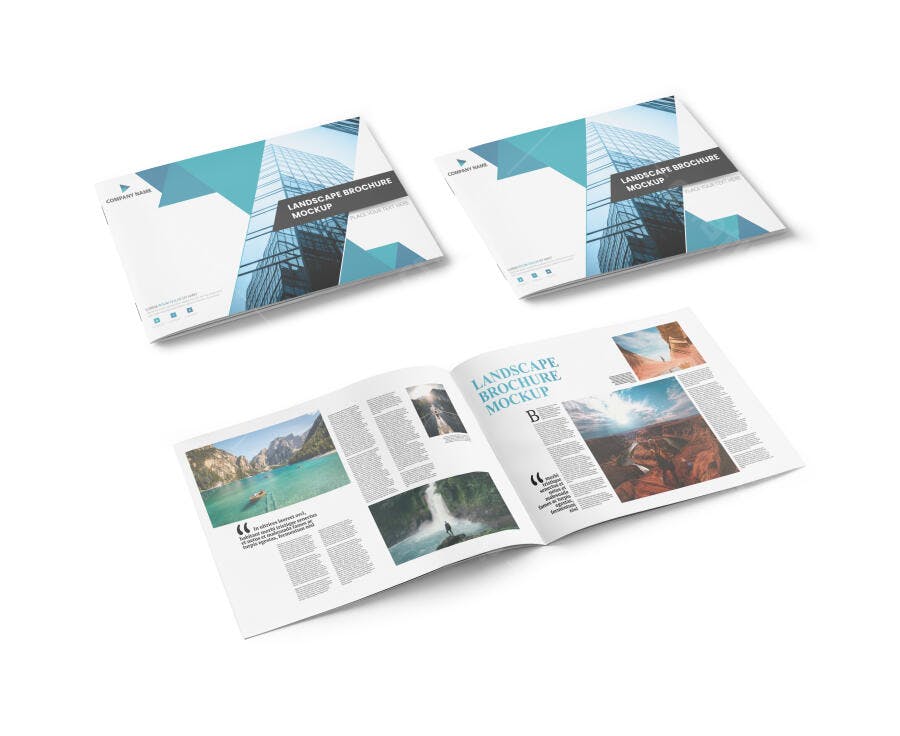 Mockup de Brochura Paisagística Moderna