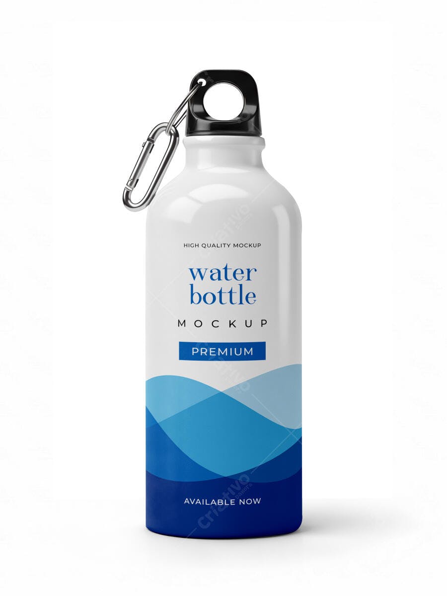 Mockup Garrafa de Água Premium: Design Moderno em Azul