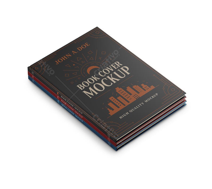 Mockup de Capa de Livro com Design Moderno e Cores Escuras