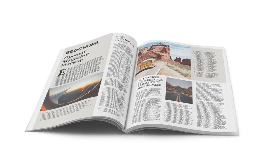 Mockup Revista Aberta: Design Moderno e Fotos de Viagem