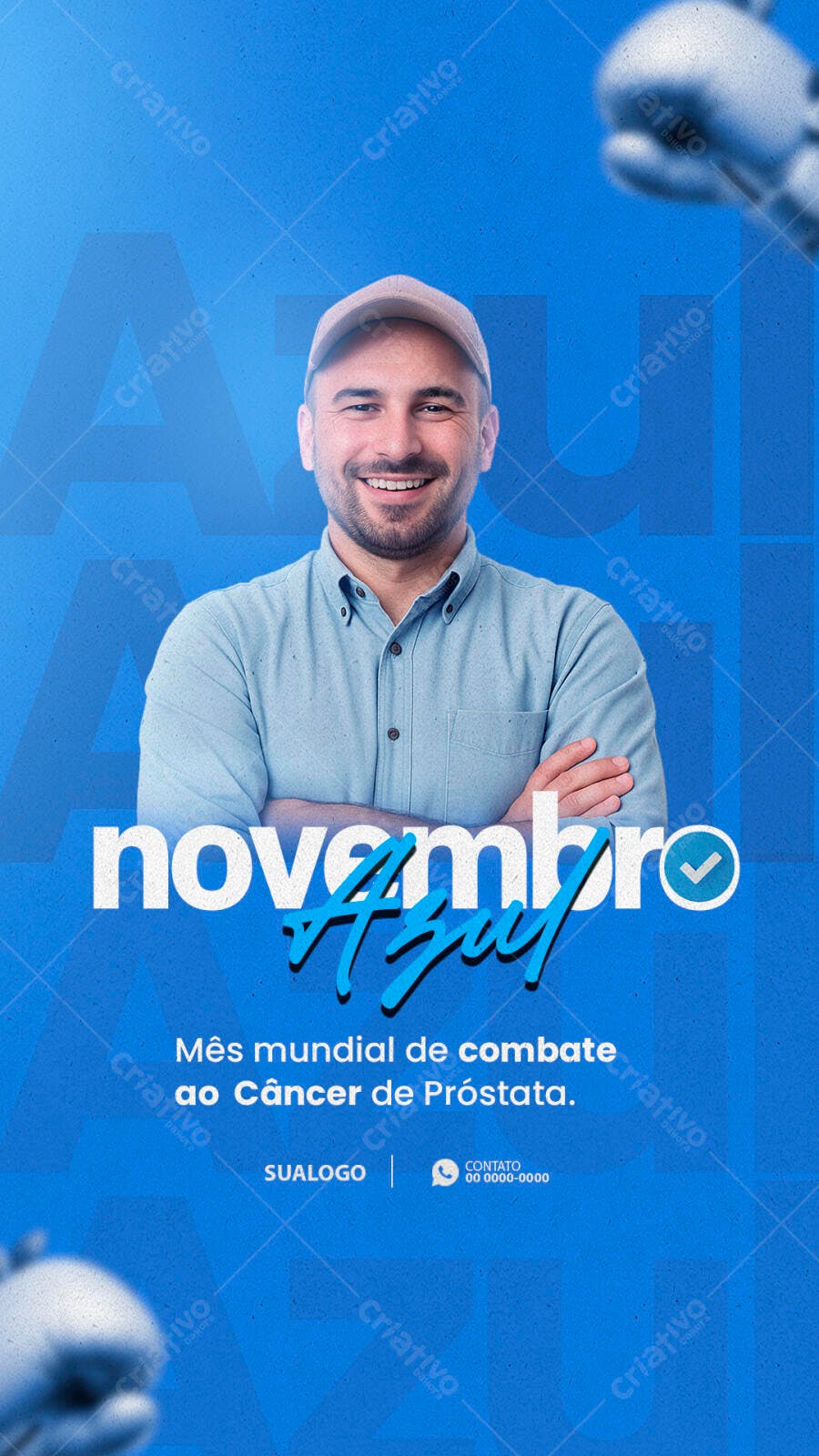 Flyer Novembro Azul PSD Editável
