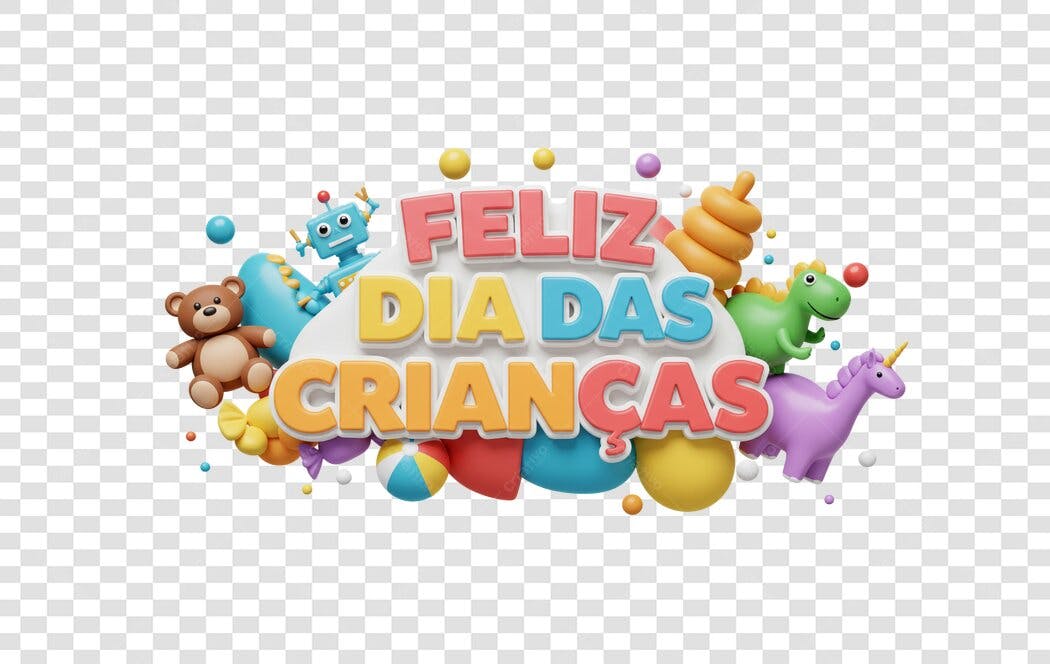 Banner Dia das Crianças PNG com fundo transparente