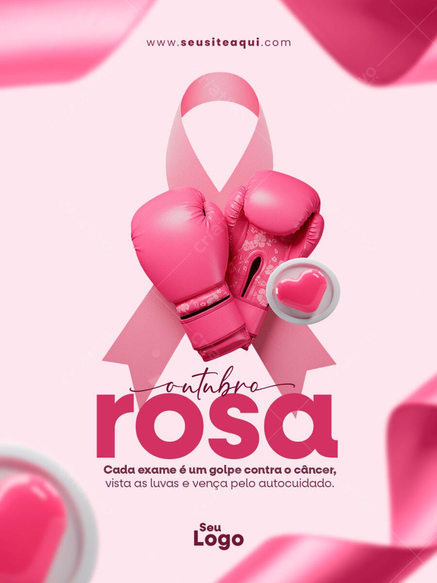Flyer Outubro Rosa PSD Editável