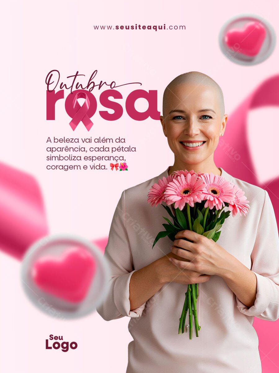 Flyer Outubro Rosa PSD Editável