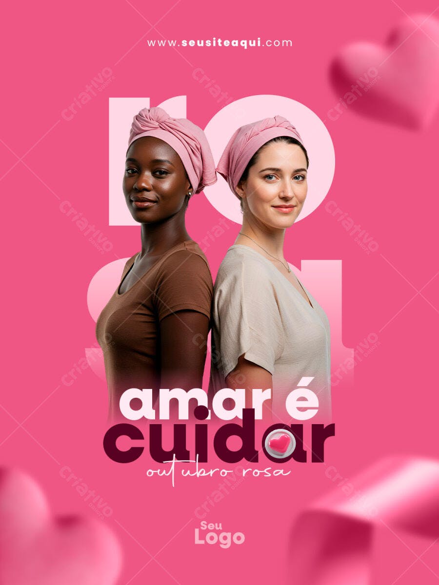 Flyer Outubro Rosa PSD Editável