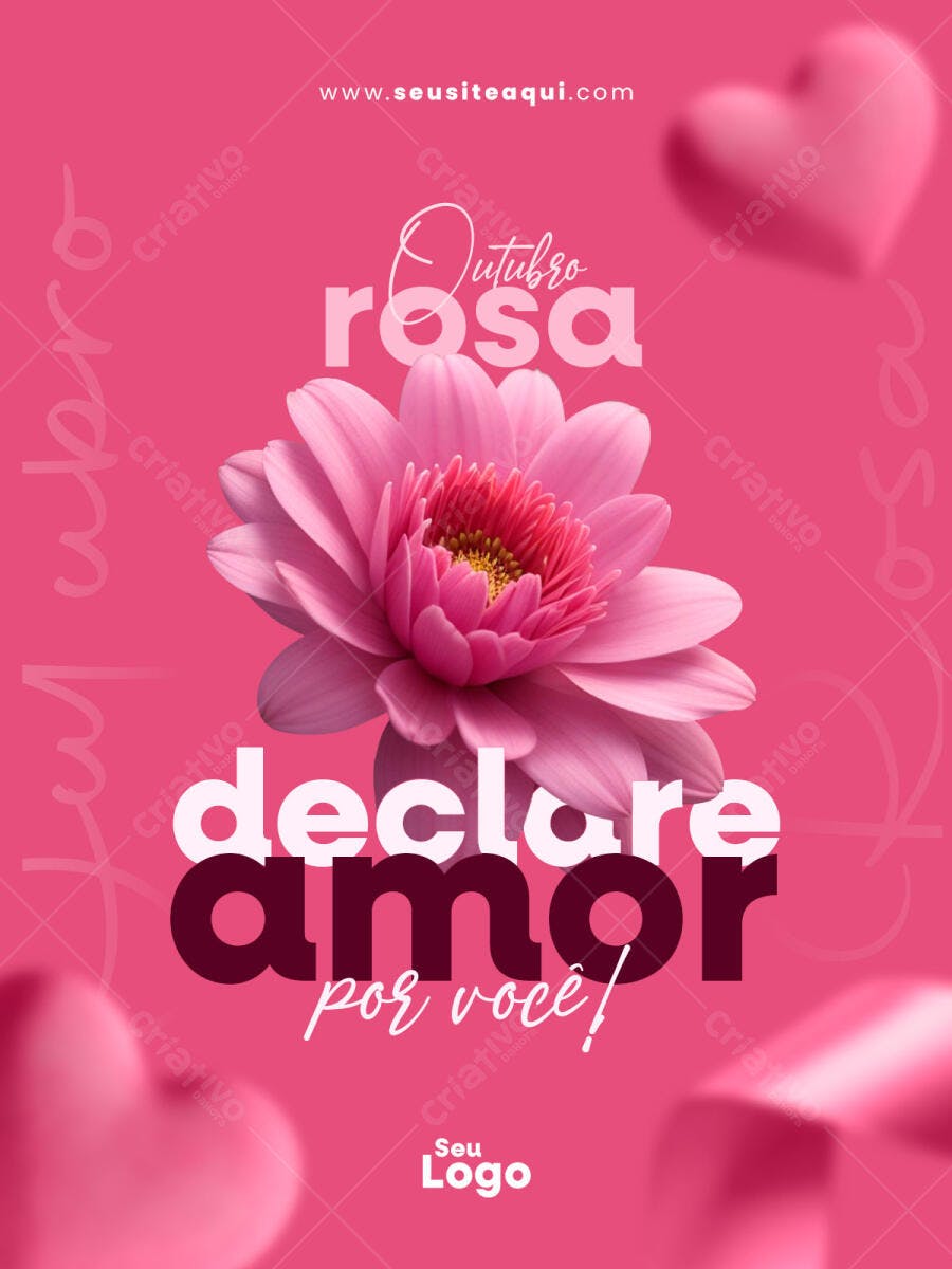 Flyer Outubro Rosa PSD Editável