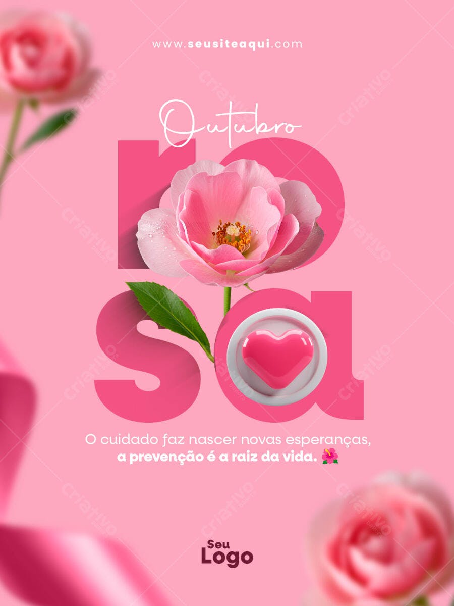 Flyer Outubro Rosa PSD Editável
