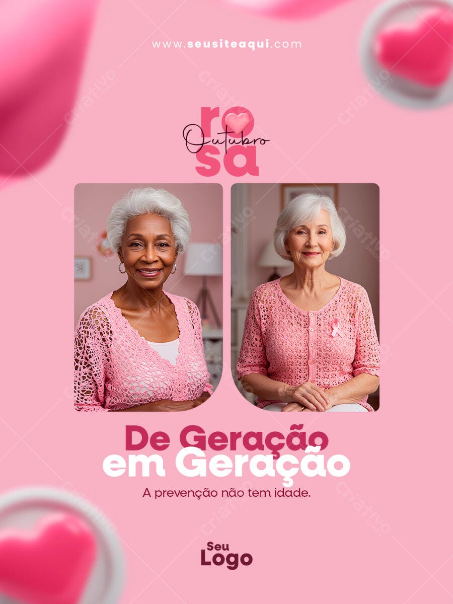 Flyer Outubro Rosa PSD Editável