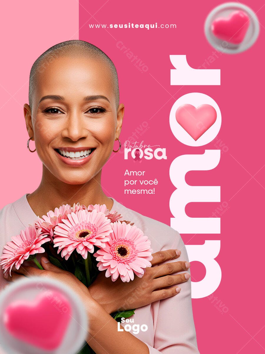 Flyer Outubro Rosa PSD Editável