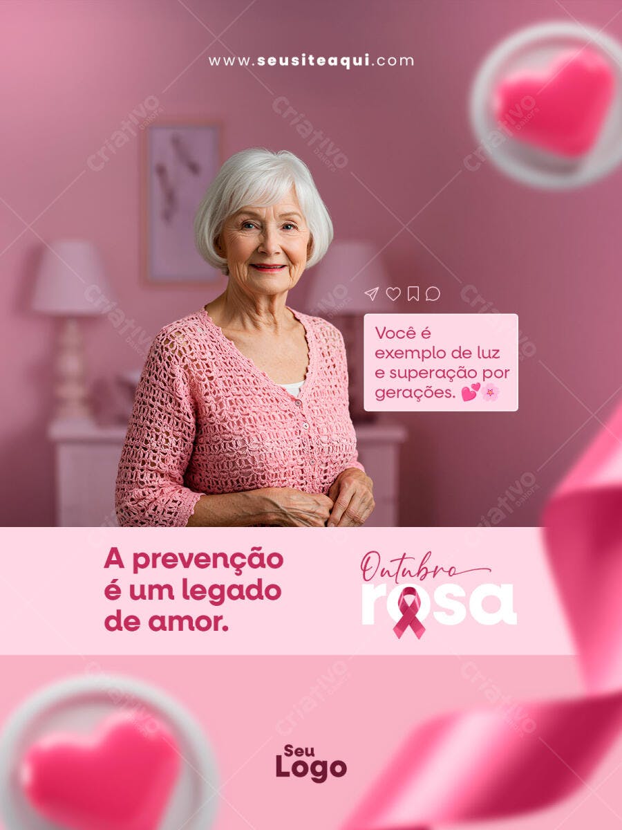 Post para Outubro Rosa PSD Editável