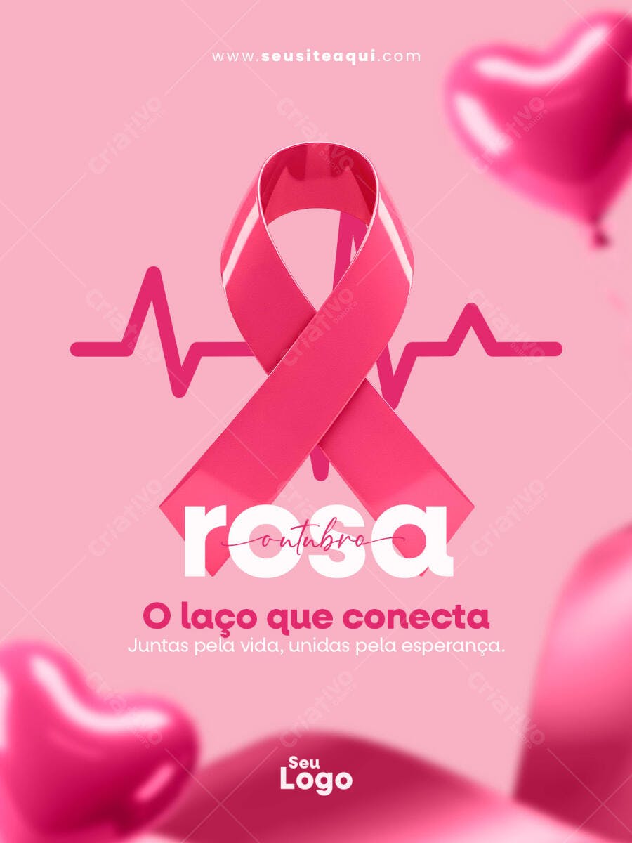 Flyer Outubro Rosa PSD Editável