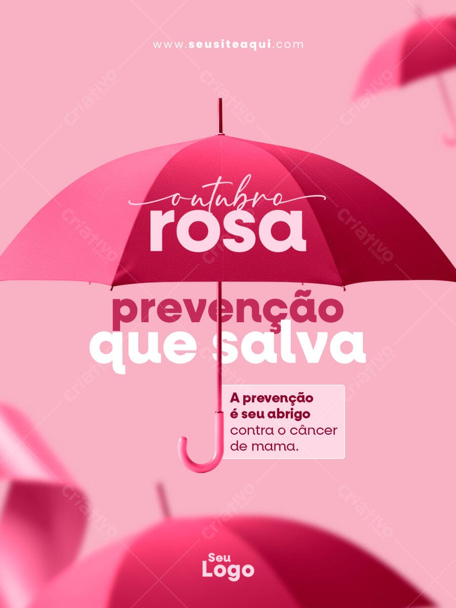 Flyer Outubro Rosa PSD Editável
