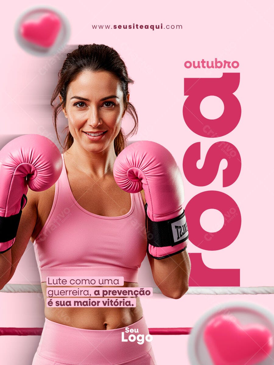 Flyer Outubro Rosa PSD Editável