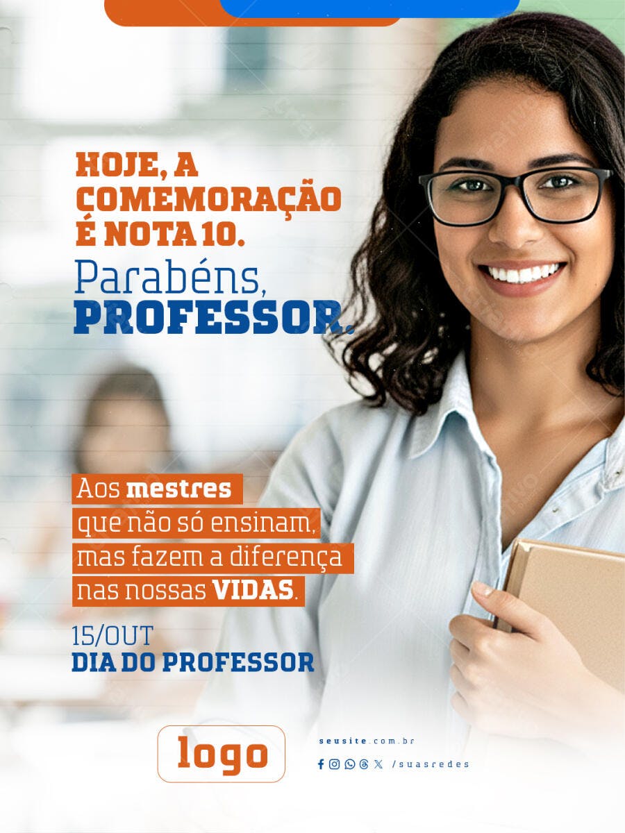 Postagem Dia do Professor PSD Editável