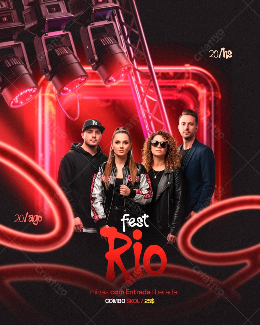 Flyer Festa Rio PSD Editável