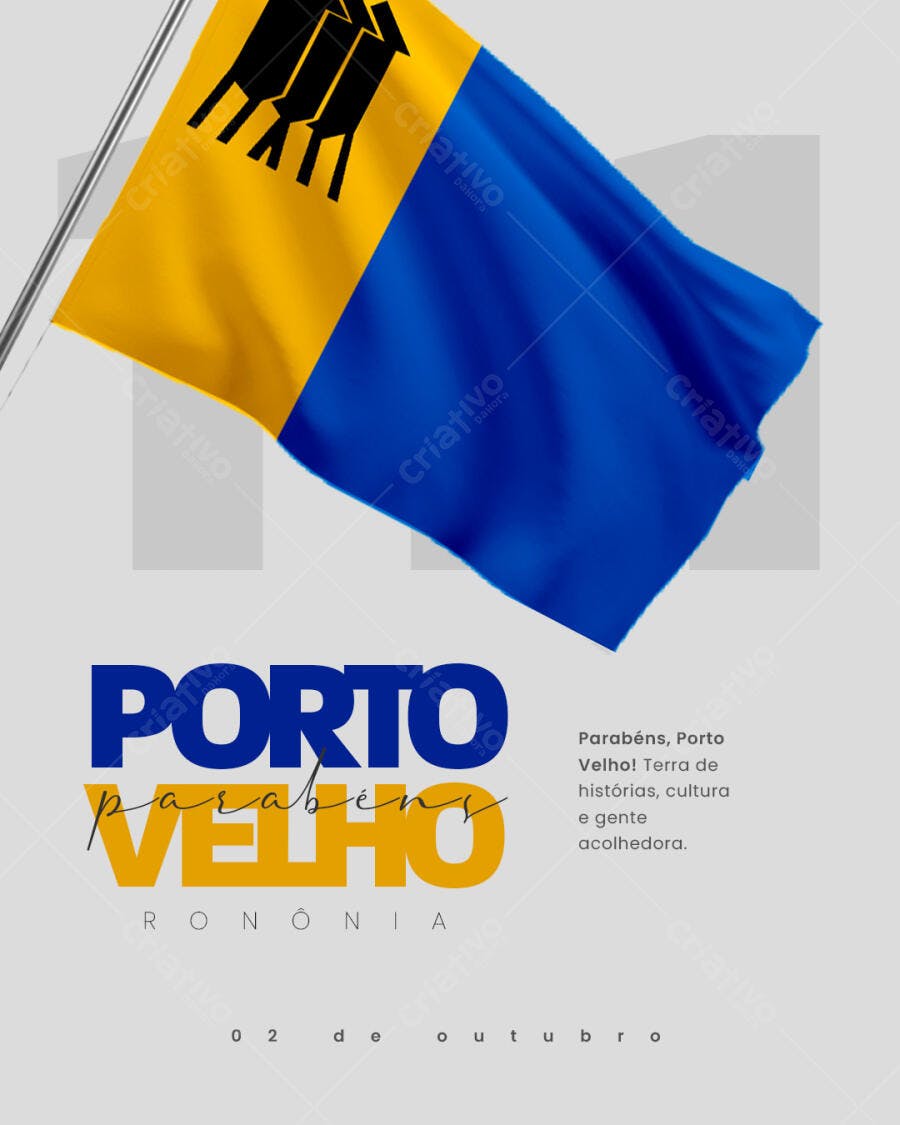 Flyer Aniversário Porto Velho PSD Editável
