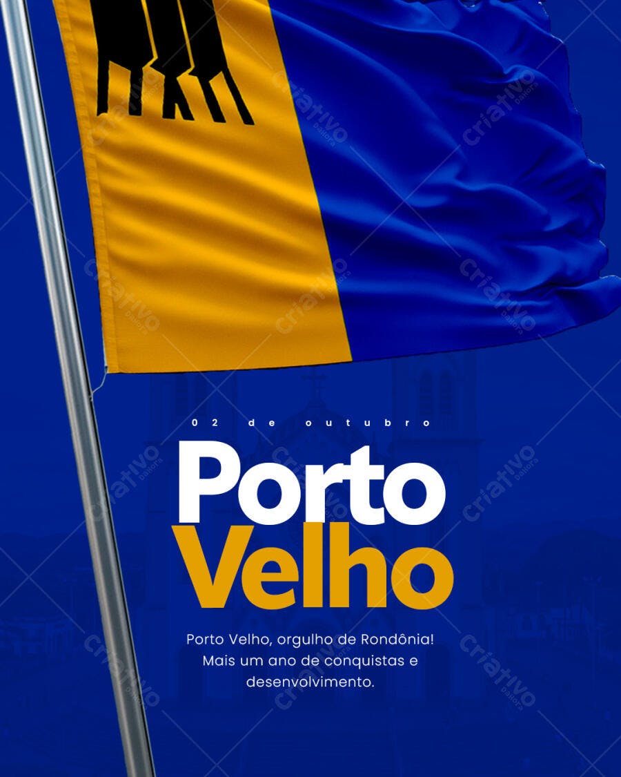 Flyer Aniversário Porto Velho PSD Editável