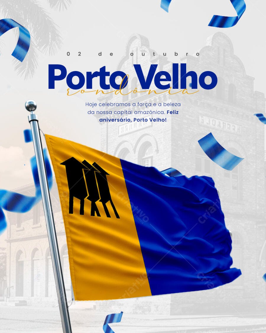 Flyer Aniversário Porto Velho PSD Editável