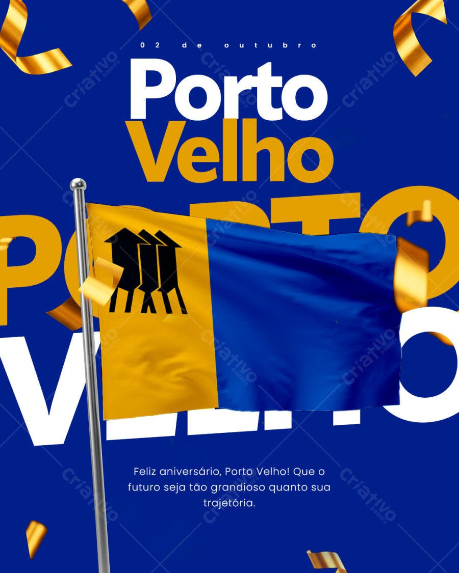 Flyer Aniversário Porto Velho PSD Editável