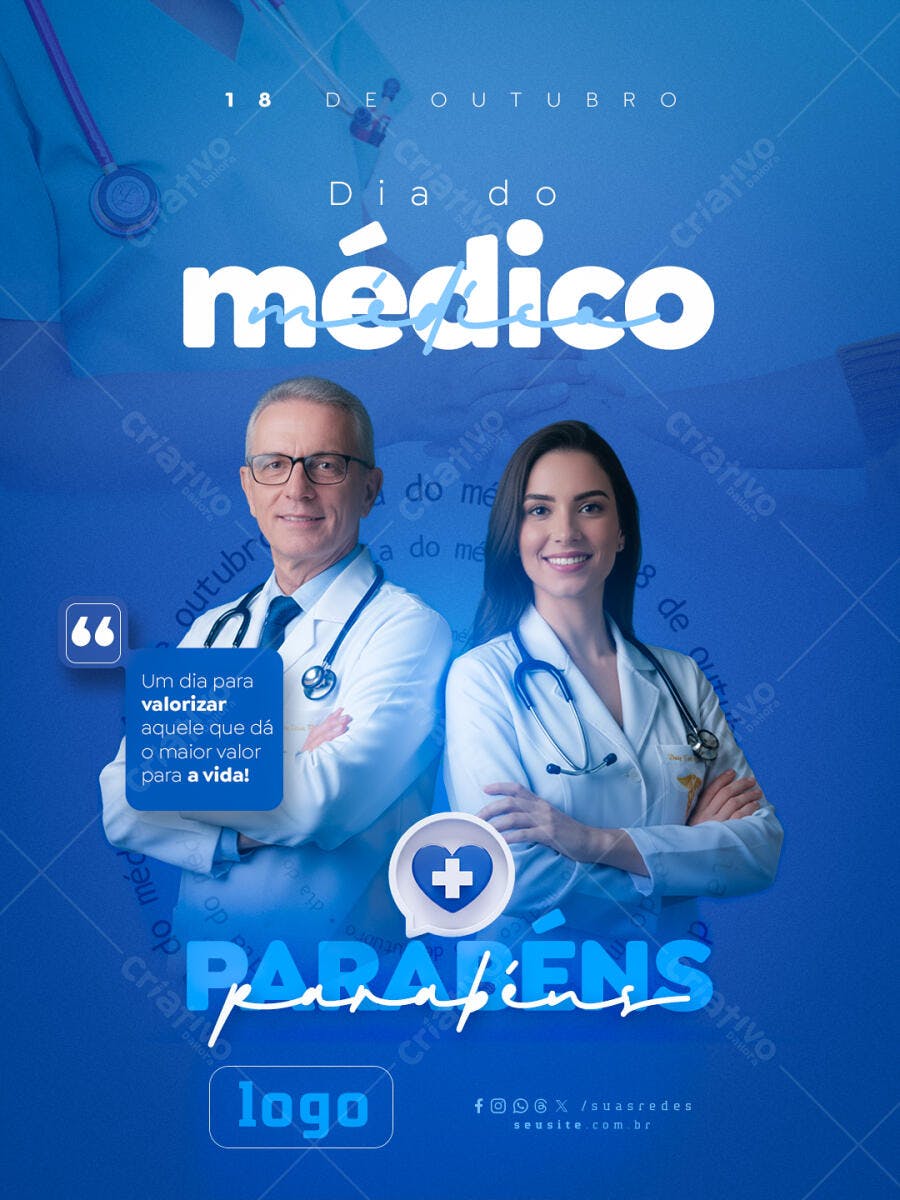 Flyer Dia do Médico PSD Editável