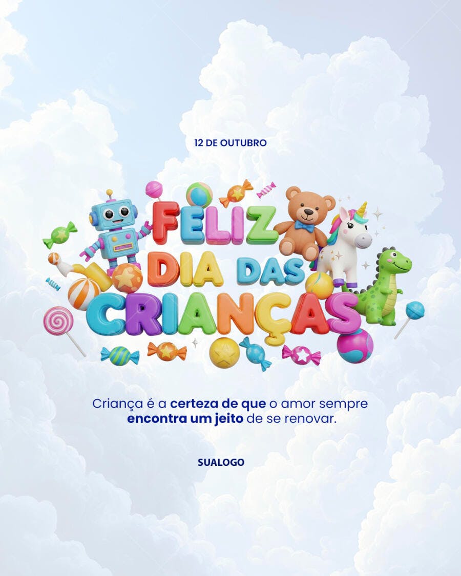 Flyer Dia das Crianças PSD Editável