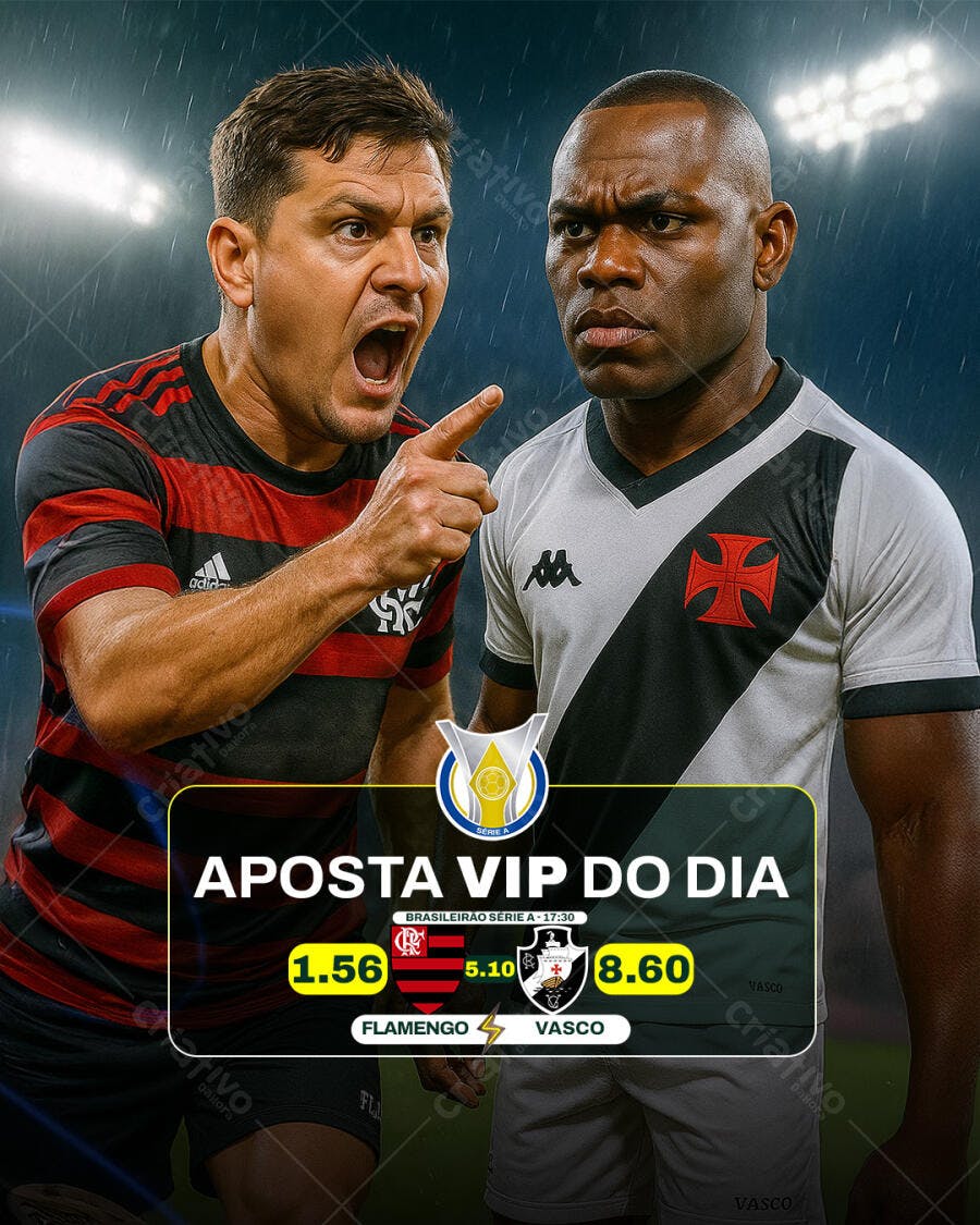 Post de Aposta Esportiva Flamengo x Vasco PSD Editável
