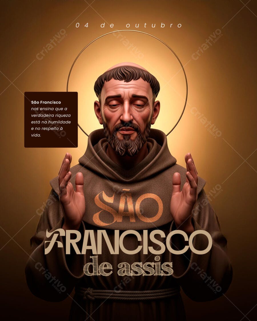 Flyer Dia de São Francisco de Assis PSD Editável