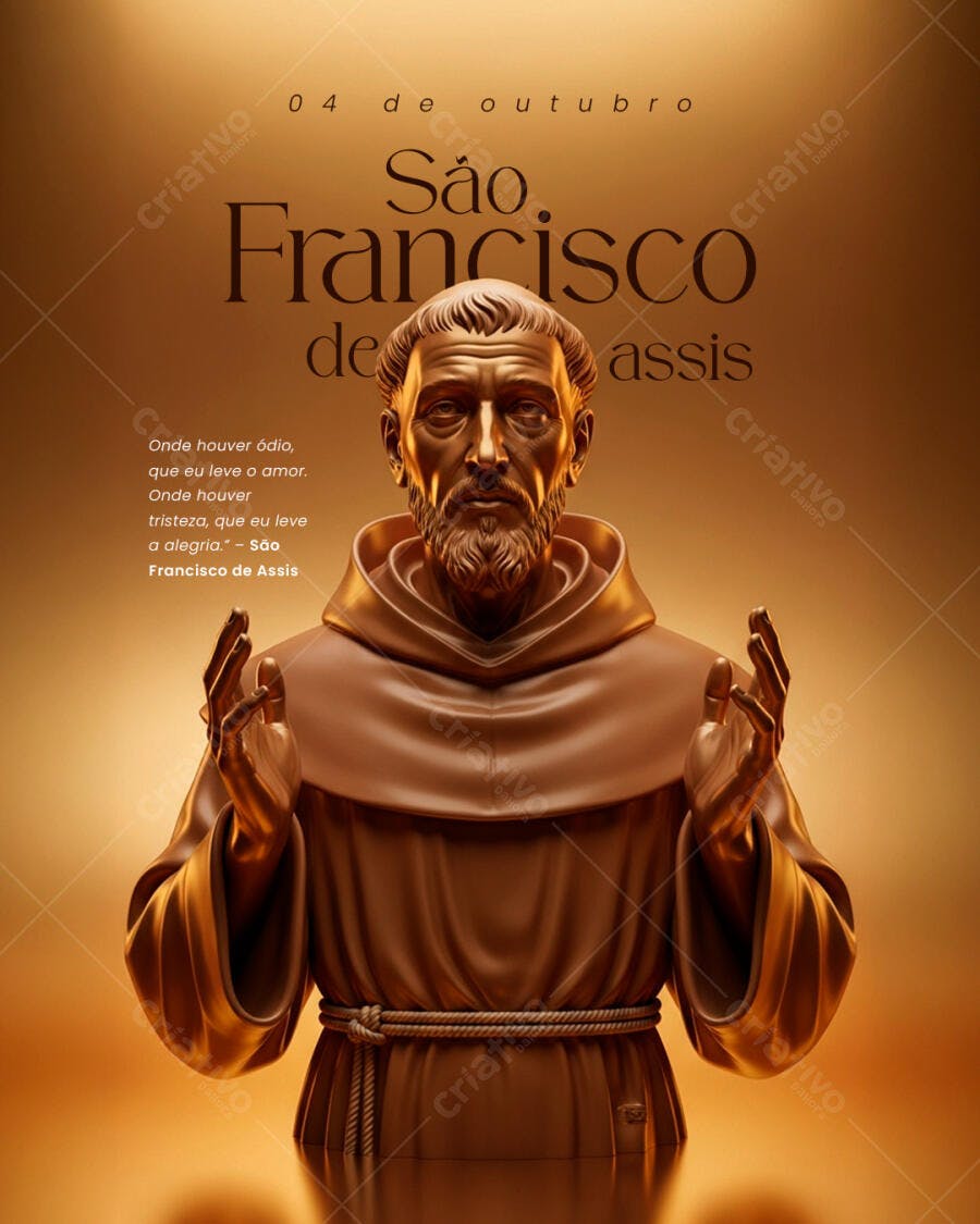 Flyer Dia de São Francisco de Assis PSD Editável