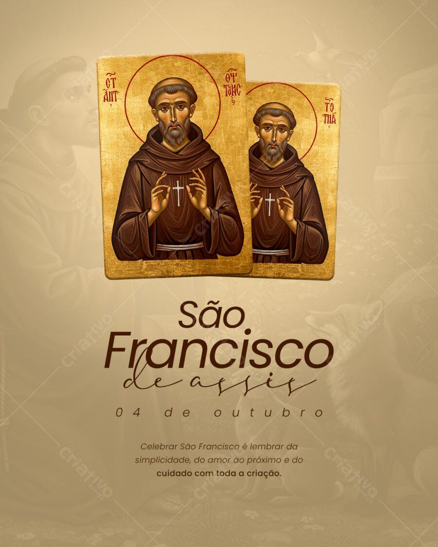 Flyer Dia de São Francisco de Assis PSD Editável