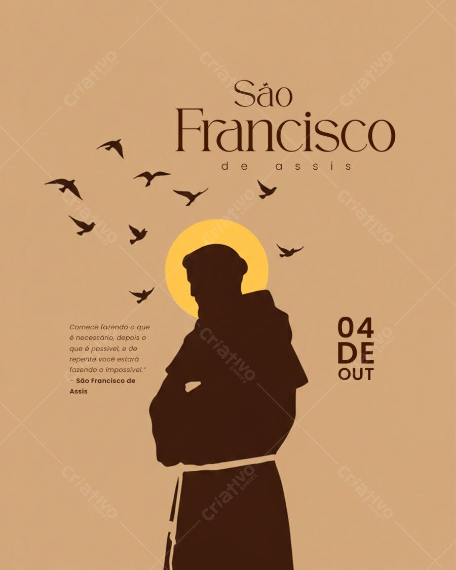Flyer Dia de São Francisco de Assis PSD Editável
