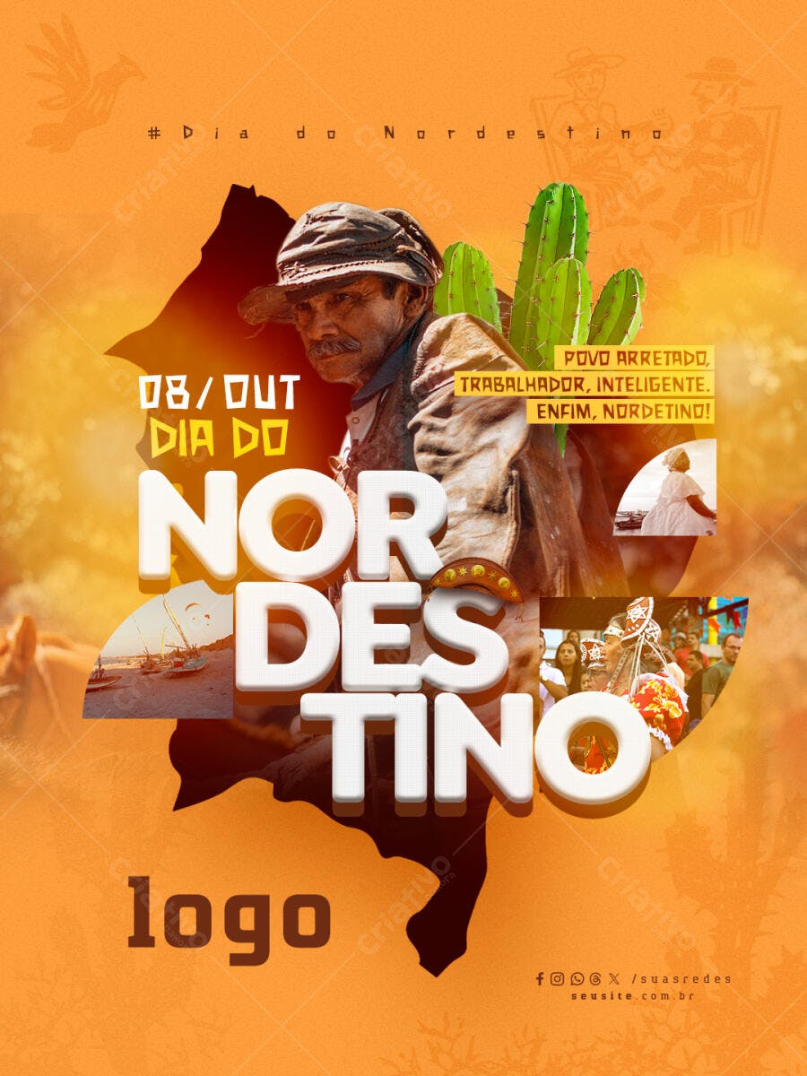 Flyer Dia do Nordestino PSD Editável