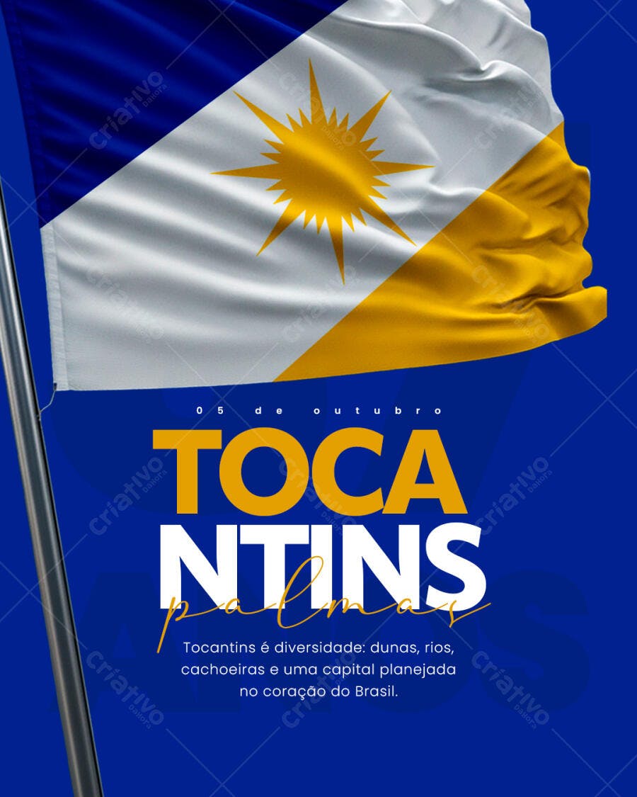Flyer Dia do Tocantins PSD Editável