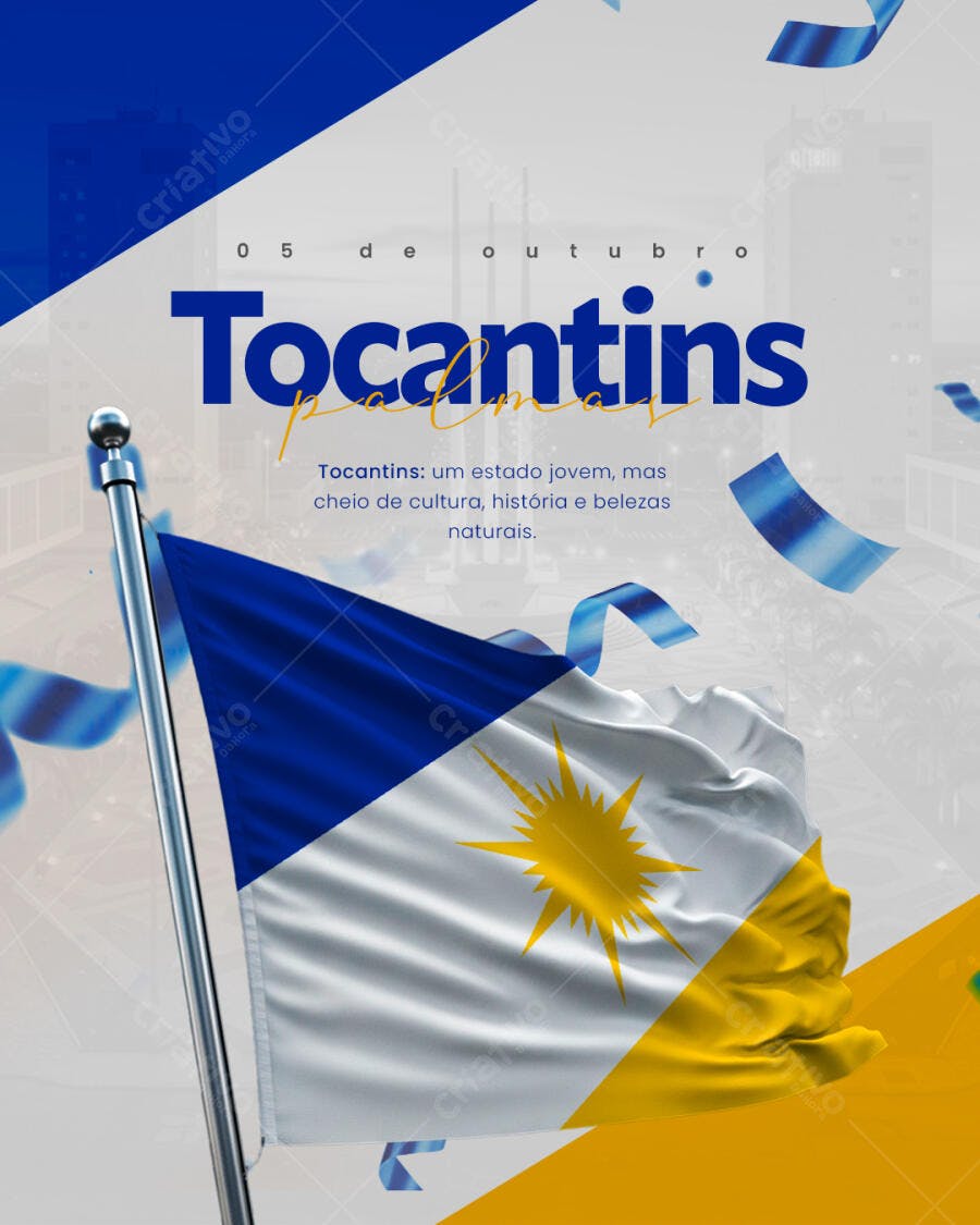 Flyer Dia de Tocantins PSD Editável