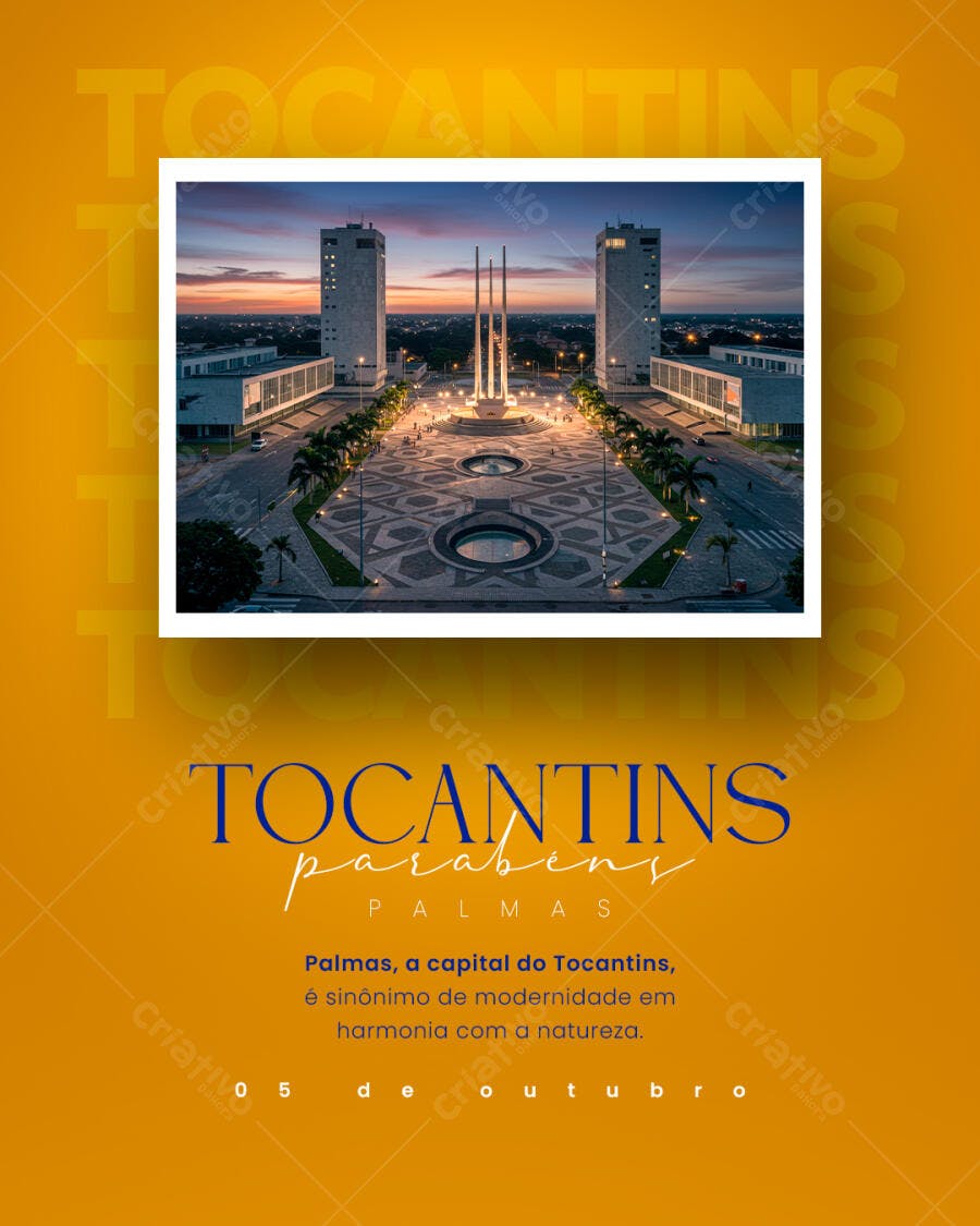 Flyer para Aniversário de Palmas - Tocantins PSD Editável