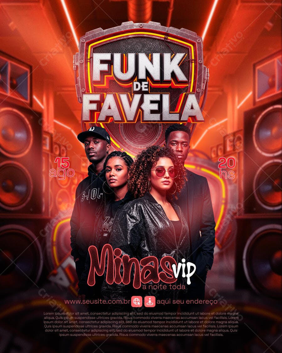 Flyer Funk de Favela PSD Editável