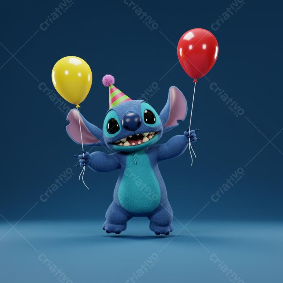 Stitch com balões festa aniversário