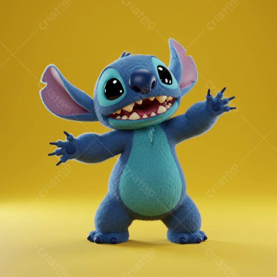 Stitch personagem animado braços abertos